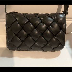 Vegan leather quilted crossbody bag